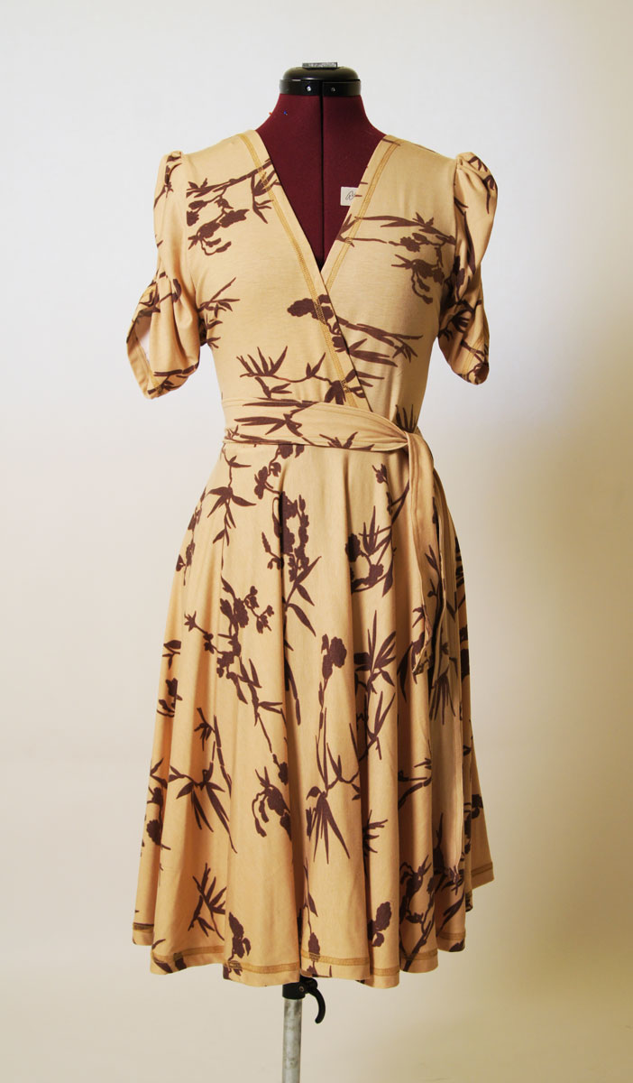 A dress that is on display and has been altered.