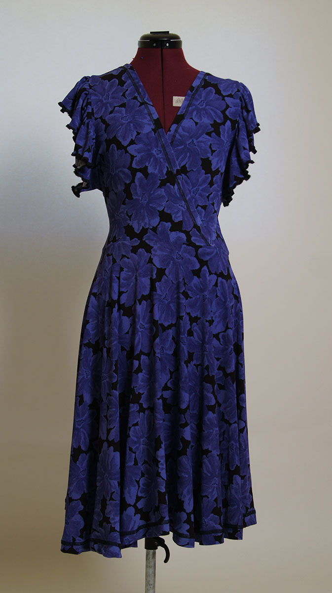 Blue Pattern Wrap Dress - SSA Fashion - SSA Fashion